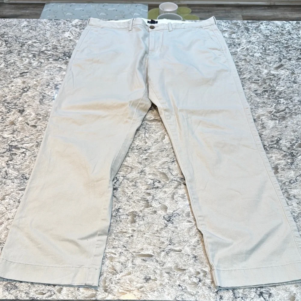 J.Crew Flex Straight Chino Pants Men’s 34x30 Ivory Stretch Casual Khaki